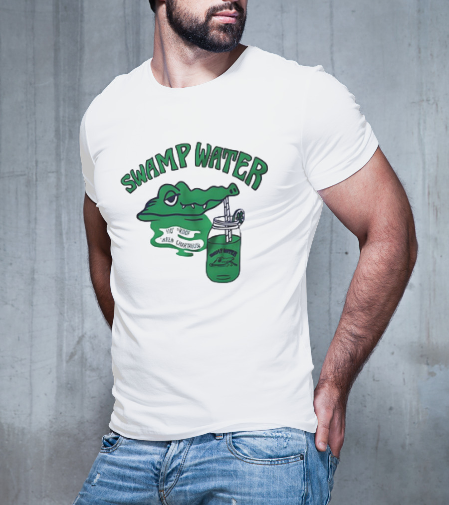 Swamp Water Alligator Drink Jar Vintage Cartoon T-Shirt
