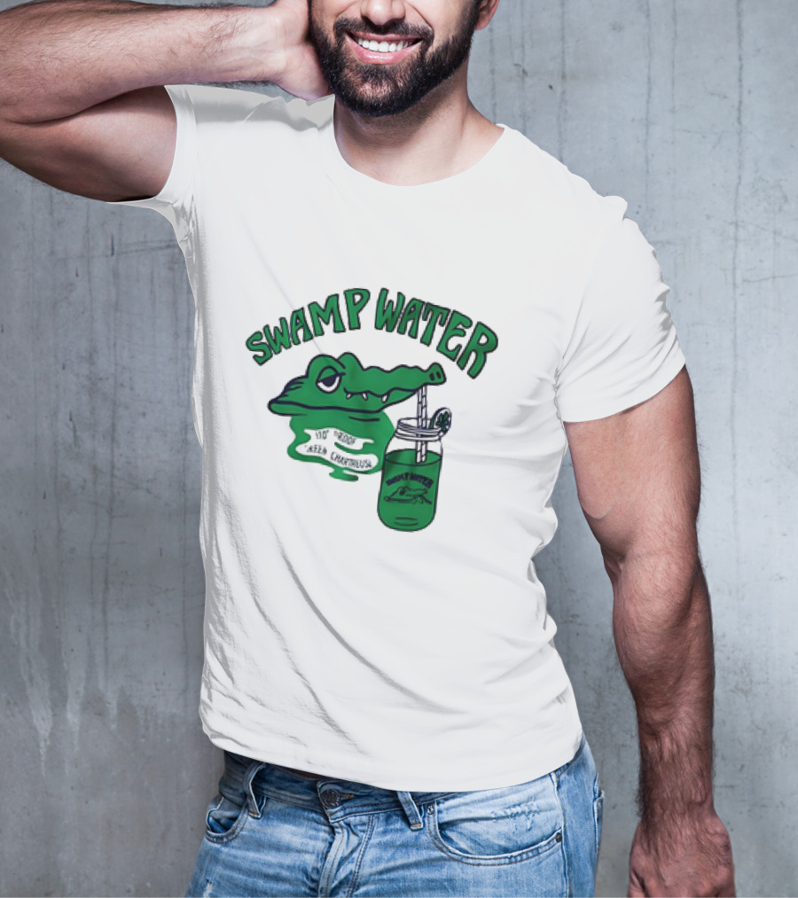 Swamp Water Alligator Drink Jar Vintage Cartoon T-Shirt