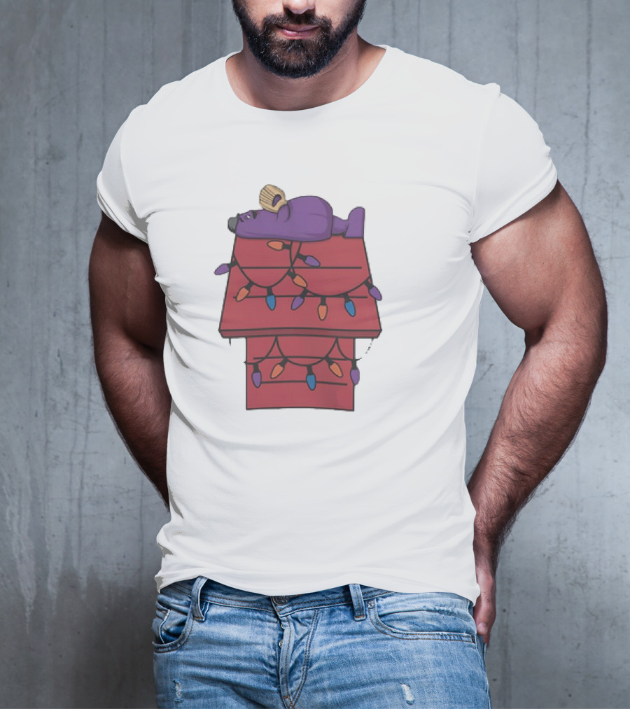 New York Mets Purple Mascot Holiday Lights Snoopy House Christmas T-Shirt