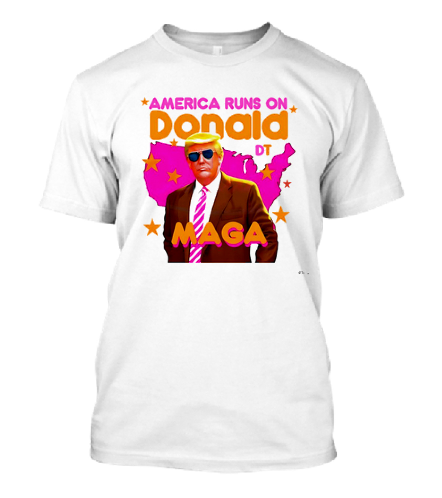 America Runs On Donald DT MAGA With Map And Stars T-Shirt