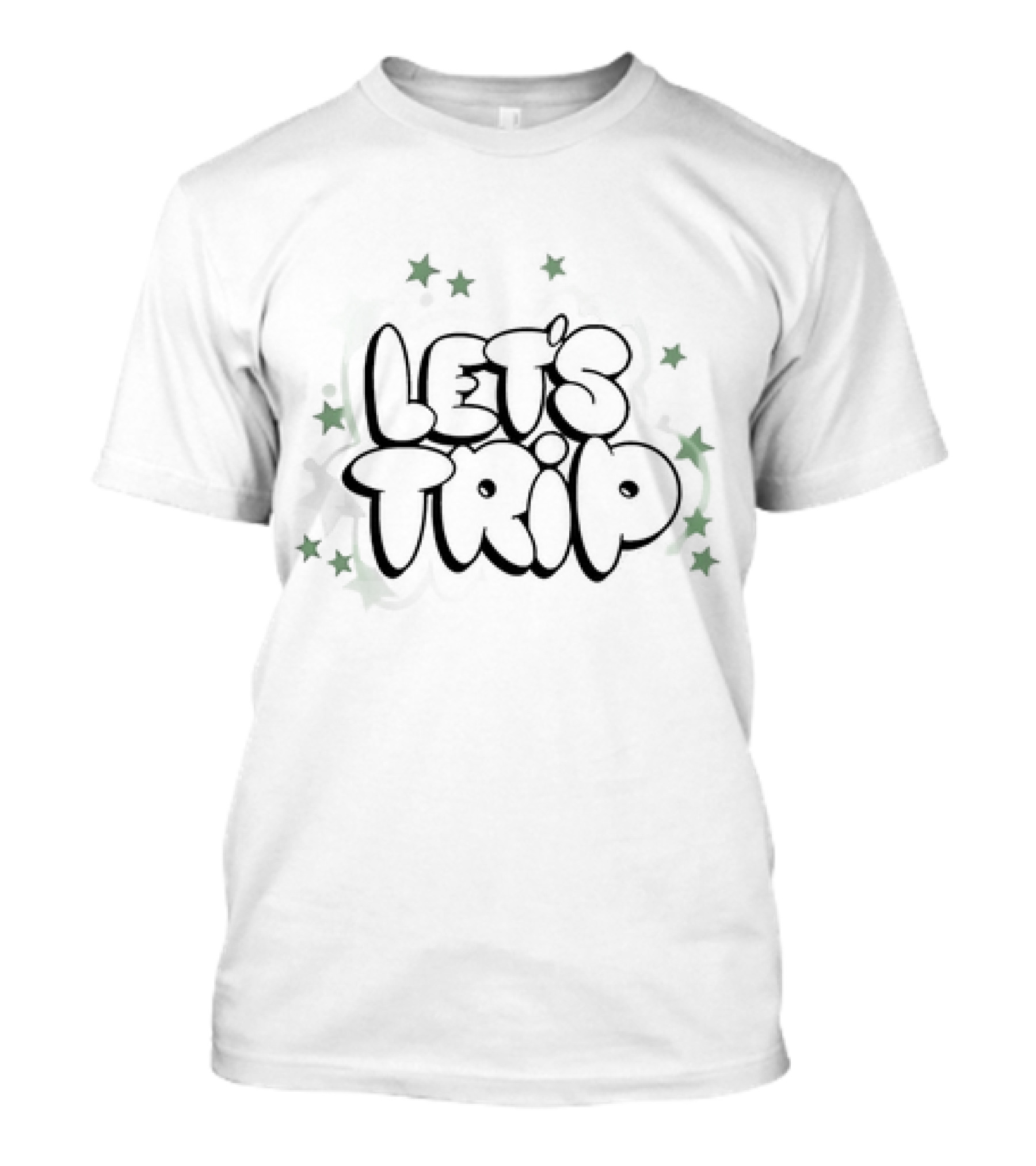 Let's Trip Mint Airbrush Stars T-Shirt