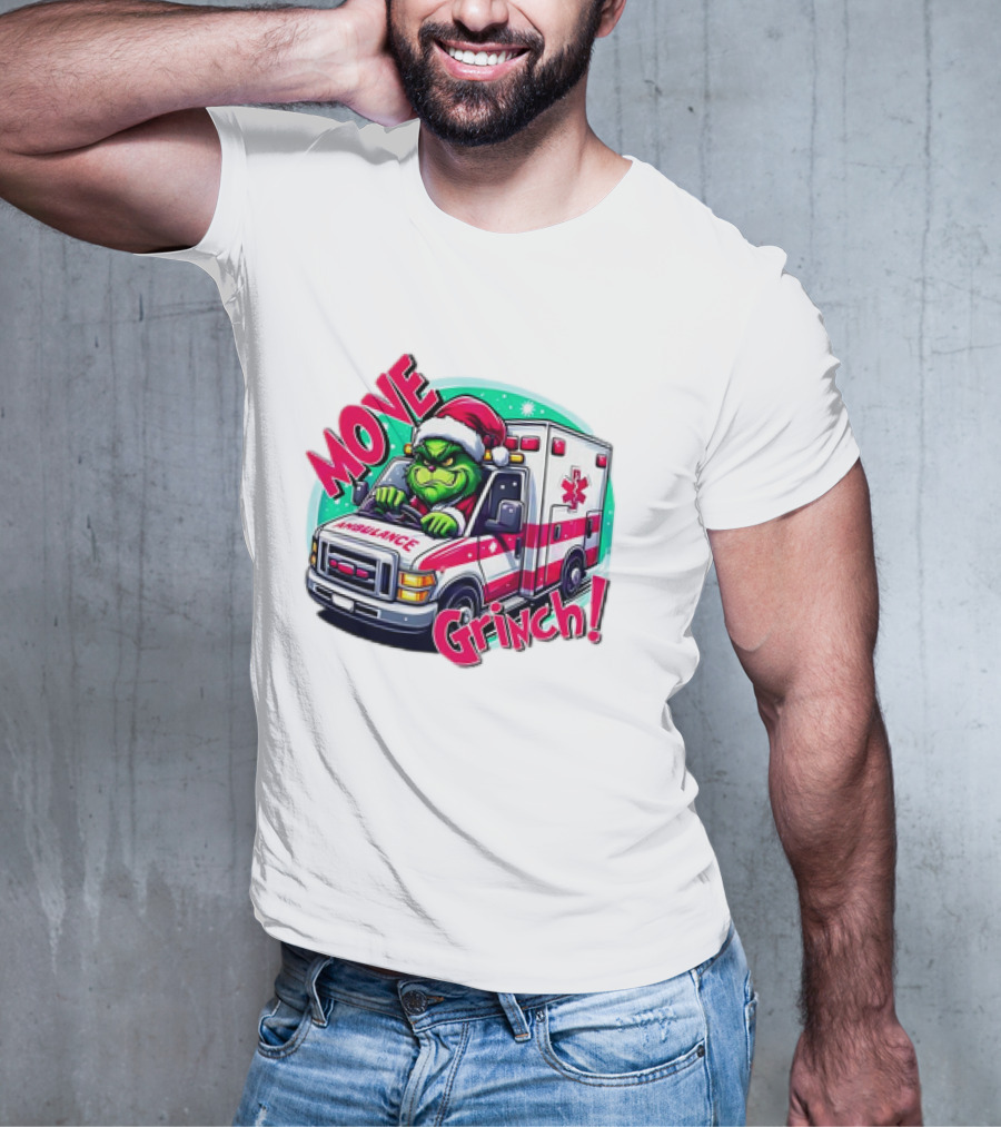 MOVE Grinch Christmas Ambulance Driver T-Shirt
