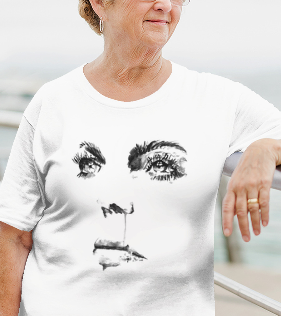 Sad Girl Classic Monochrome Expressionist Face T-Shirt