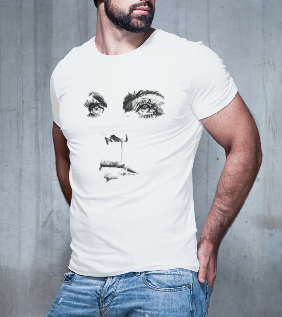 Sad Girl Classic Monochrome Expressionist Face T-Shirt