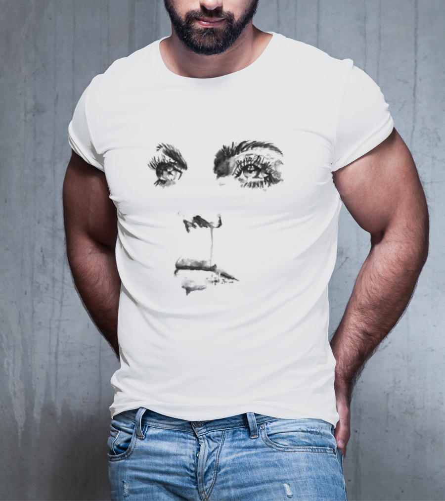 Sad Girl Classic Monochrome Expressionist Face T-Shirt