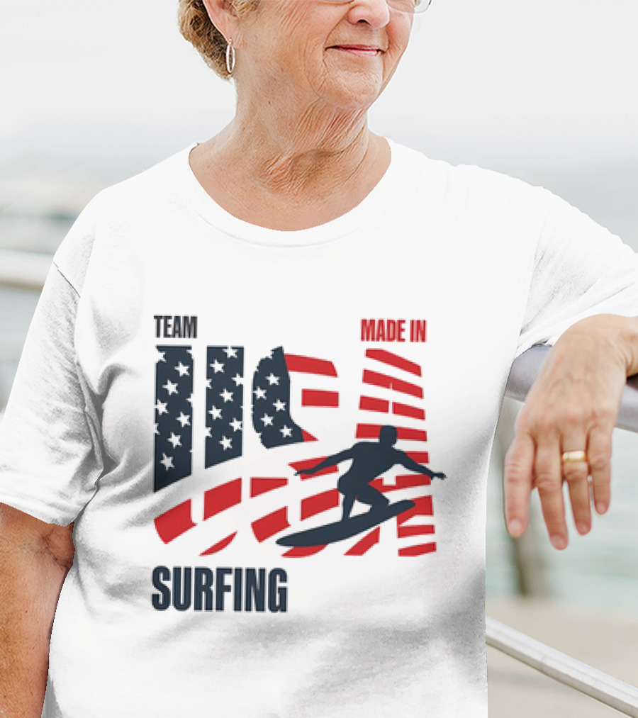 TEAM USA MADE IN USA SURFING Stars And Stripes Surf T-Shirt