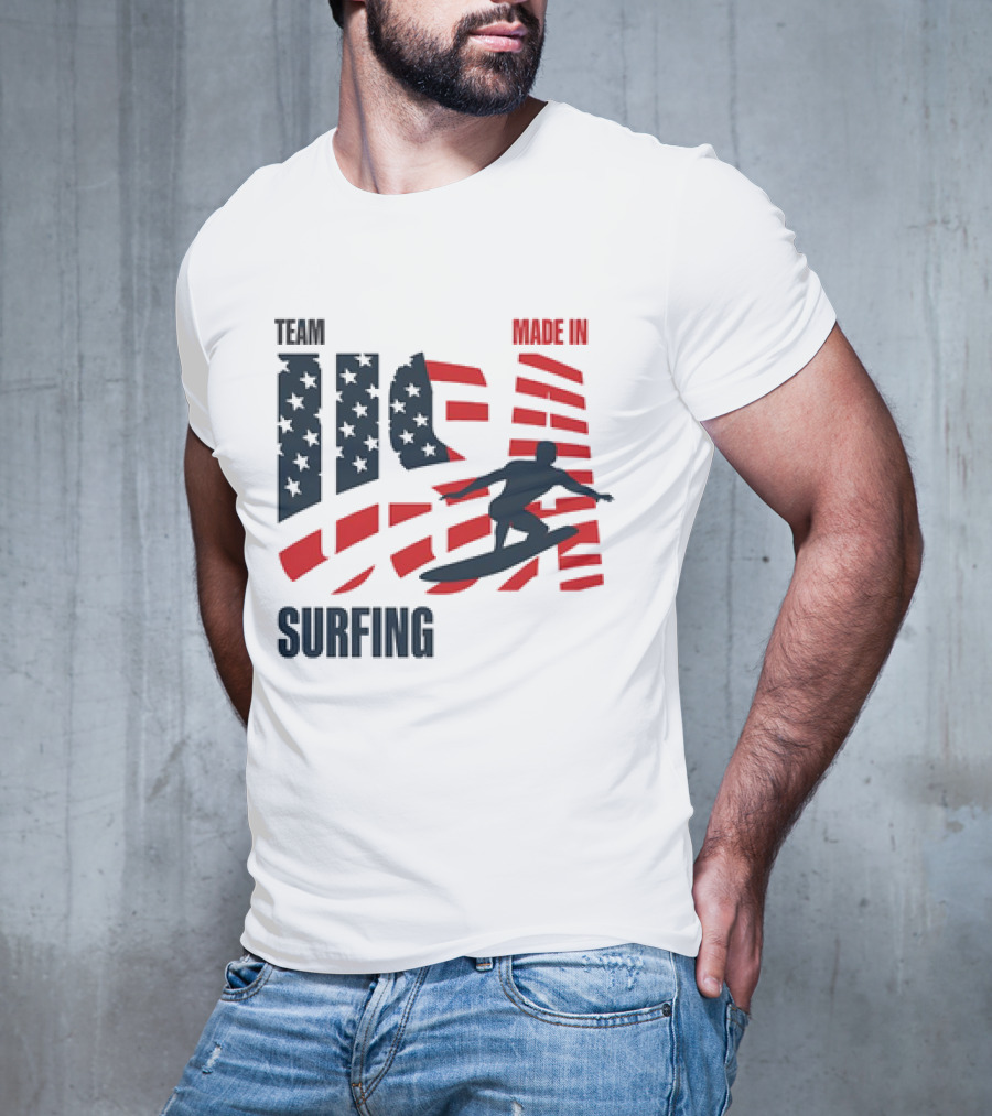 TEAM USA MADE IN USA SURFING Stars And Stripes Surf T-Shirt