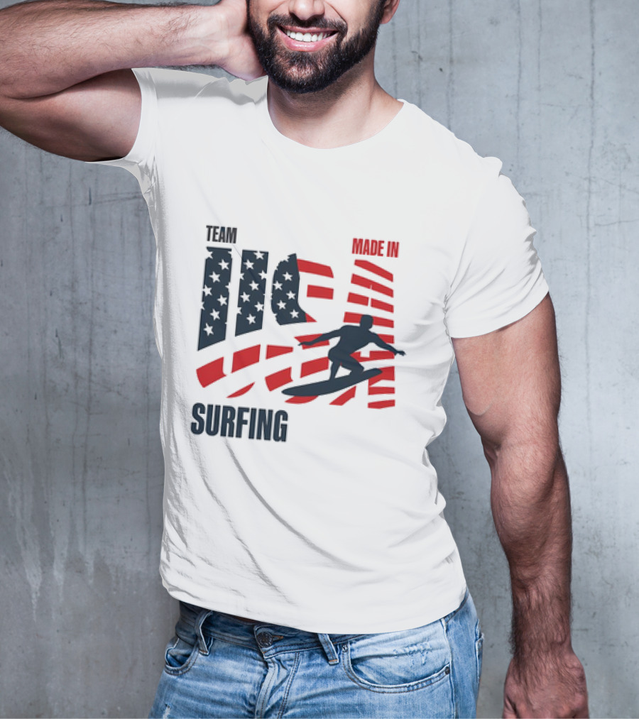 TEAM USA MADE IN USA SURFING Stars And Stripes Surf T-Shirt
