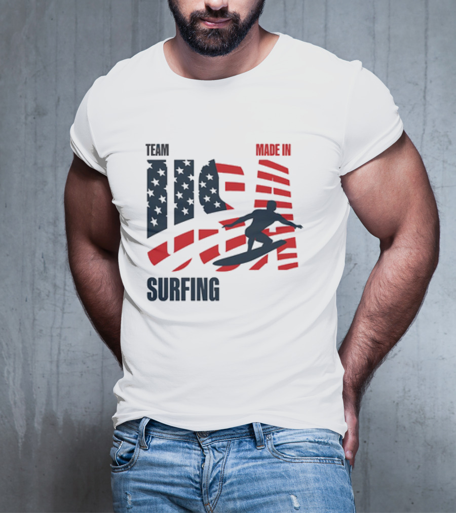 TEAM USA MADE IN USA SURFING Stars And Stripes Surf T-Shirt