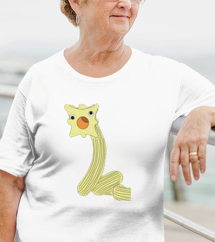 The Worm Classic Cartoon Character With Yellow Star-Shaped Head And Orange Circle Mouth T-Shirt