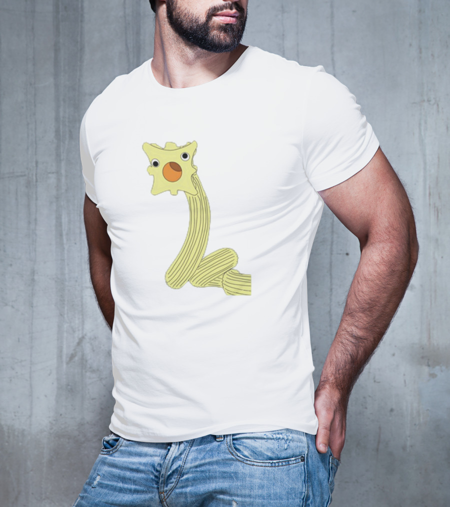 The Worm Classic Cartoon Character With Yellow Star-Shaped Head And Orange Circle Mouth T-Shirt