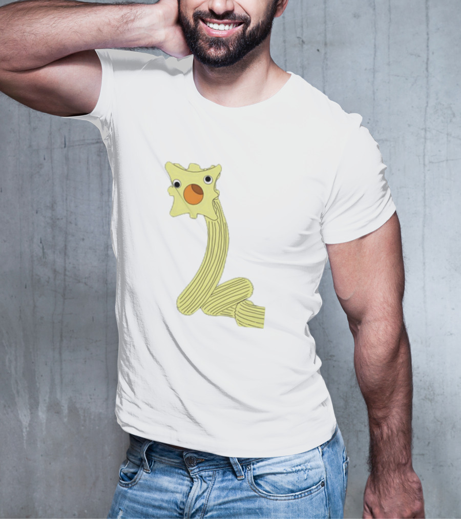 The Worm Classic Cartoon Character With Yellow Star-Shaped Head And Orange Circle Mouth T-Shirt