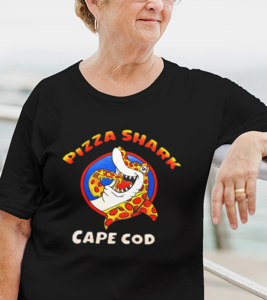 Pizza Shark Cape Cod Unique Pizza-Loving Shark Adventure T-Shirt