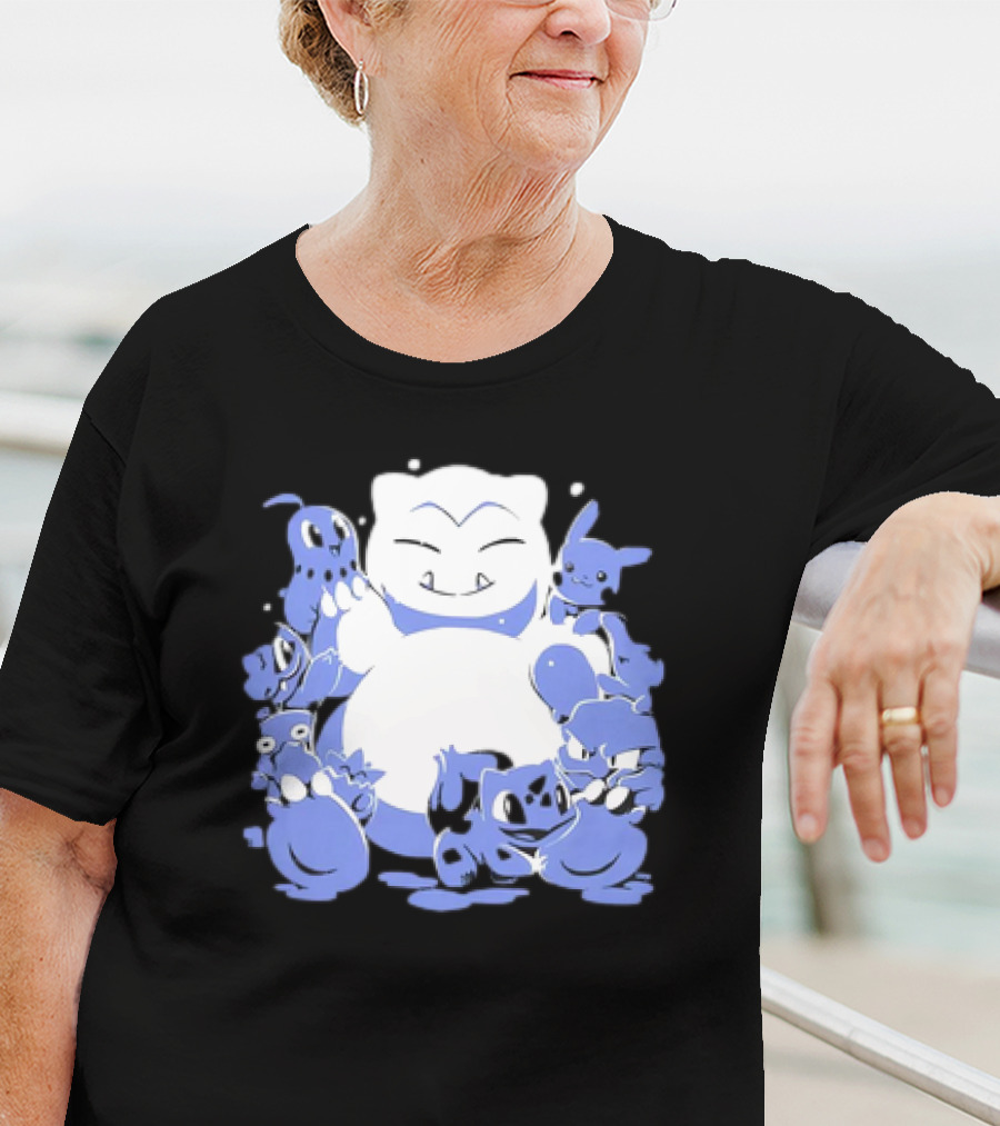 Snorlax Snowman Surrounded By Pokémon Snowlaxman T-Shirt