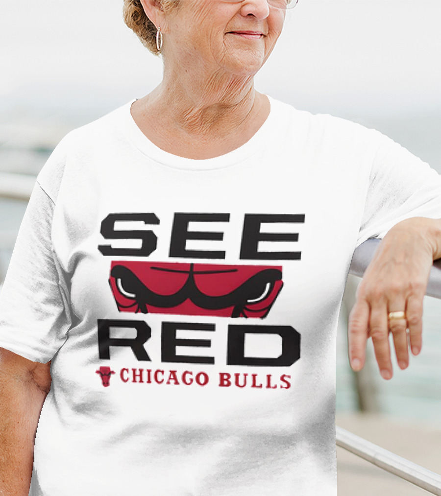 See Red Chicago Bulls T-Shirt