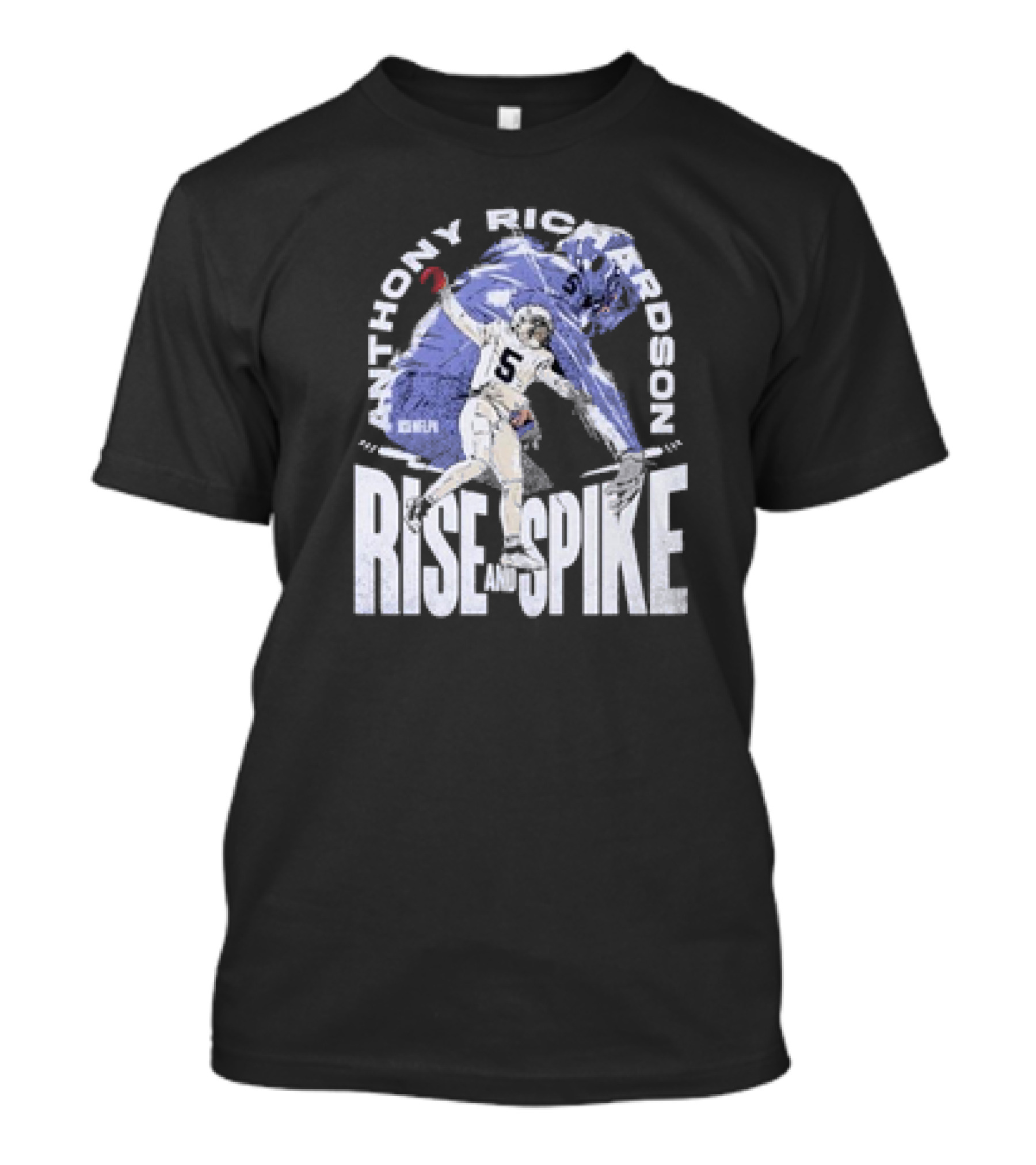 Anthony Richardson Indianapolis Colts Rise And Spike Football Action T-Shirt