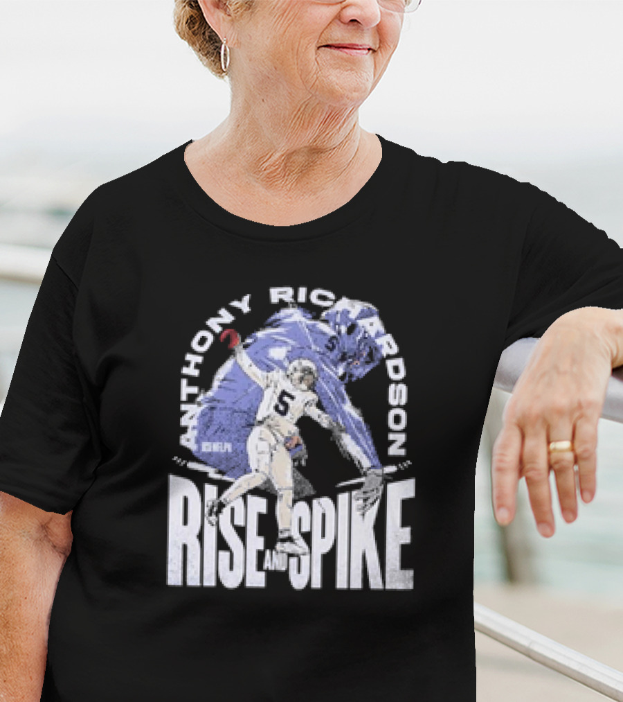 Anthony Richardson Indianapolis Colts Rise And Spike Football Action T-Shirt