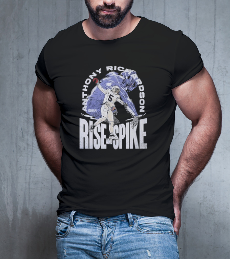Anthony Richardson Indianapolis Colts Rise And Spike Football Action T-Shirt