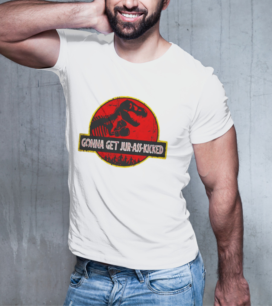Gonna Get Jur-Ass-Kicked Dinosaur Boxing Red T-Shirt