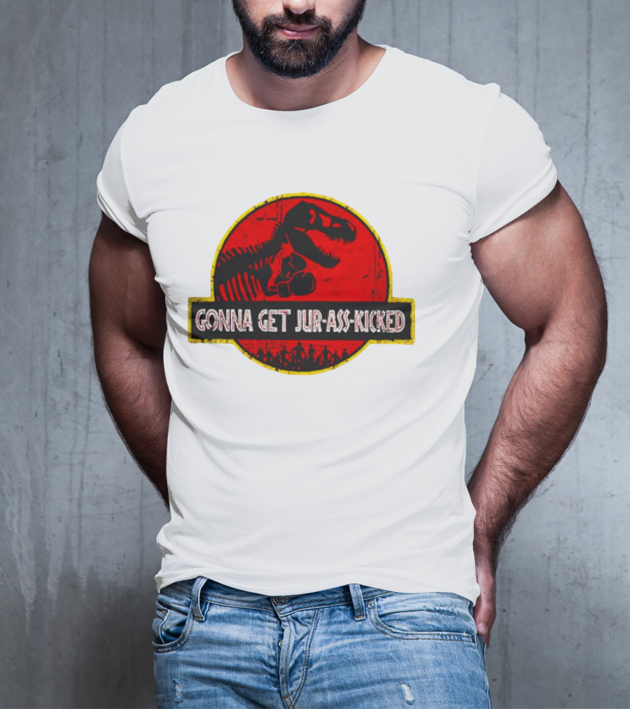 Gonna Get Jur-Ass-Kicked Dinosaur Boxing Red T-Shirt