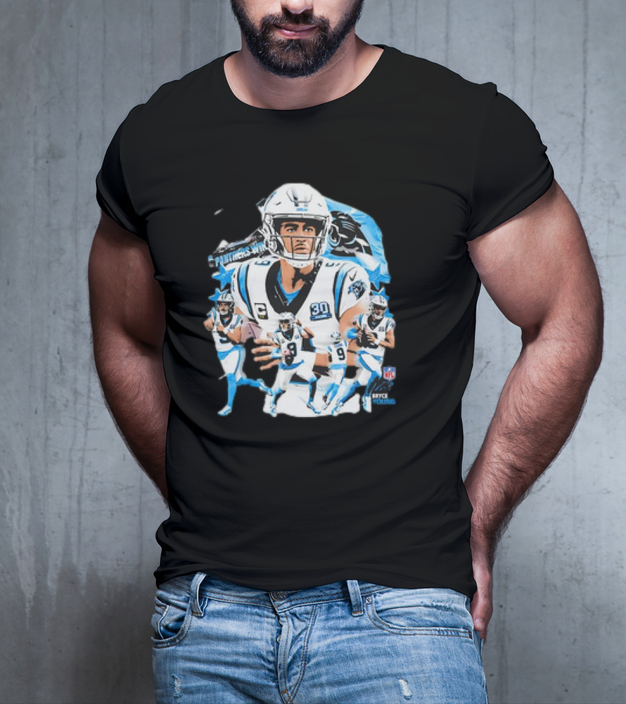 Bryce Young Carolina Panthers NFL Quarterback Action Series T-Shirt