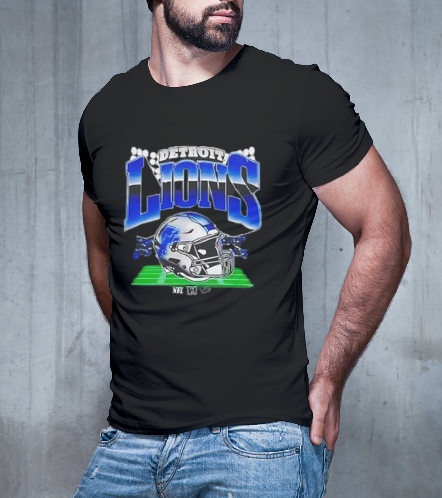 Detroit Lions NFL Football Helmet Stadium T-Shirt