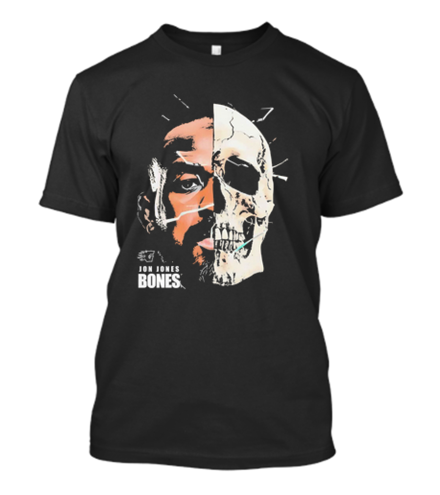Jon Jones Bones UFC Split Face Skull T-Shirt