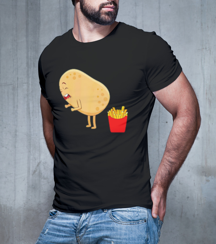 Potato Poops Fries Funny Cartoon T-Shirt