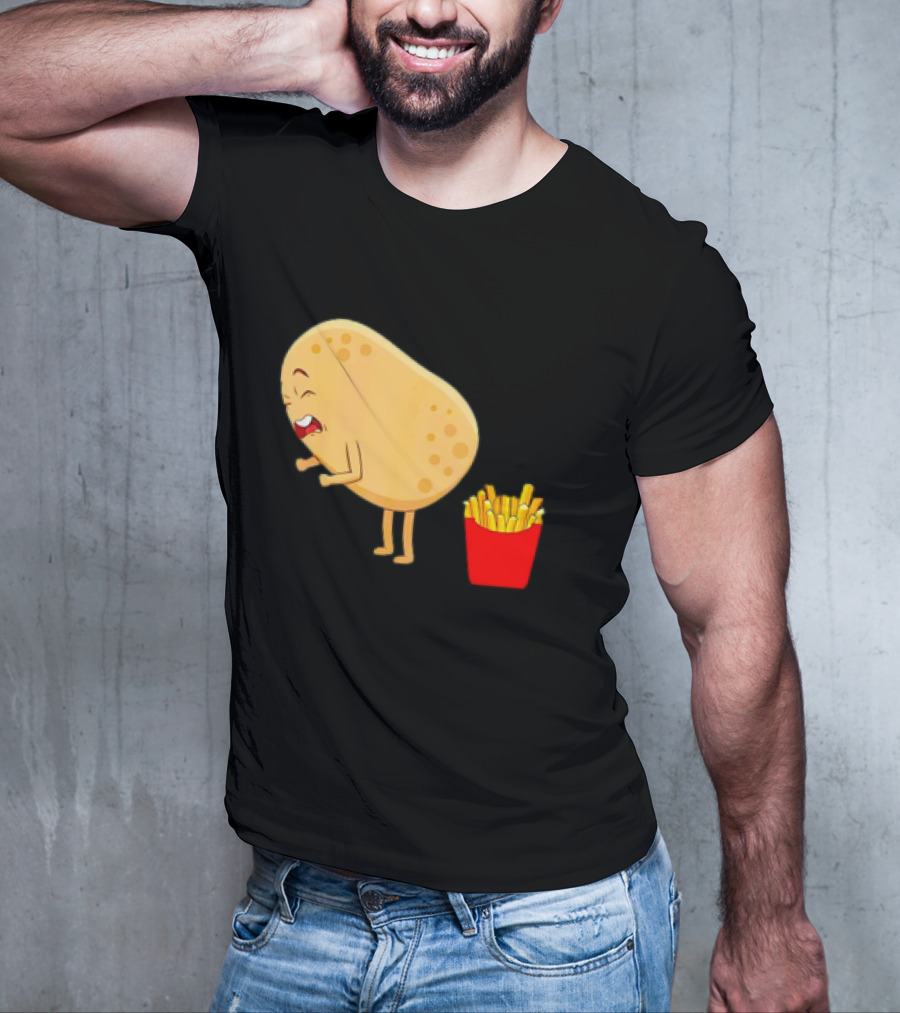 Potato Poops Fries Funny Cartoon T-Shirt