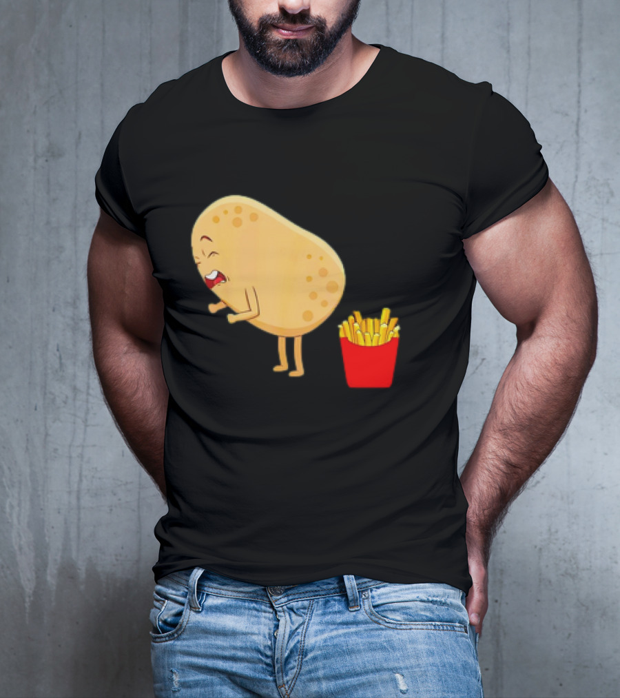 Potato Poops Fries Funny Cartoon T-Shirt