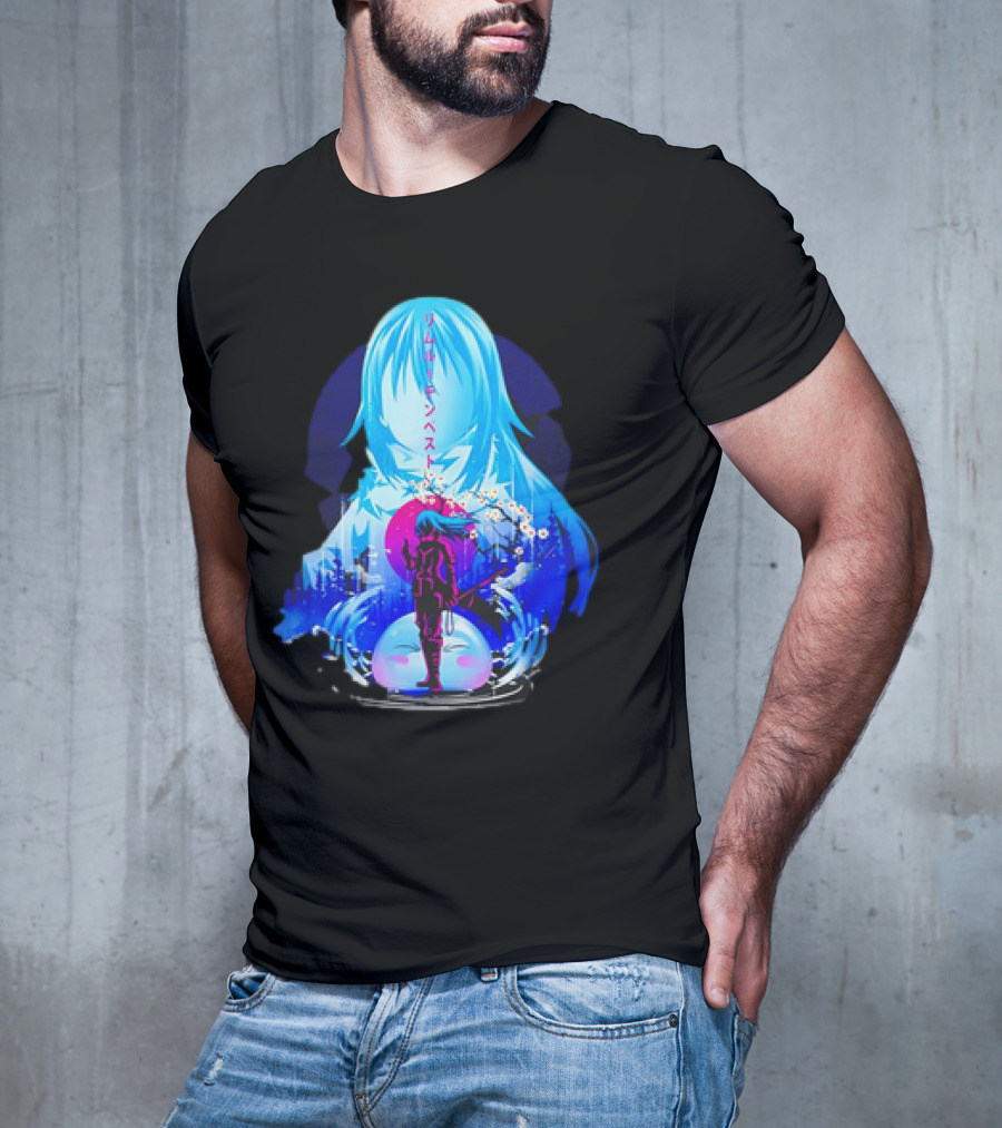 That Time I Got Reincarnated As A Slime Manga Character Silhouette Fantasy Scene T-Shirt