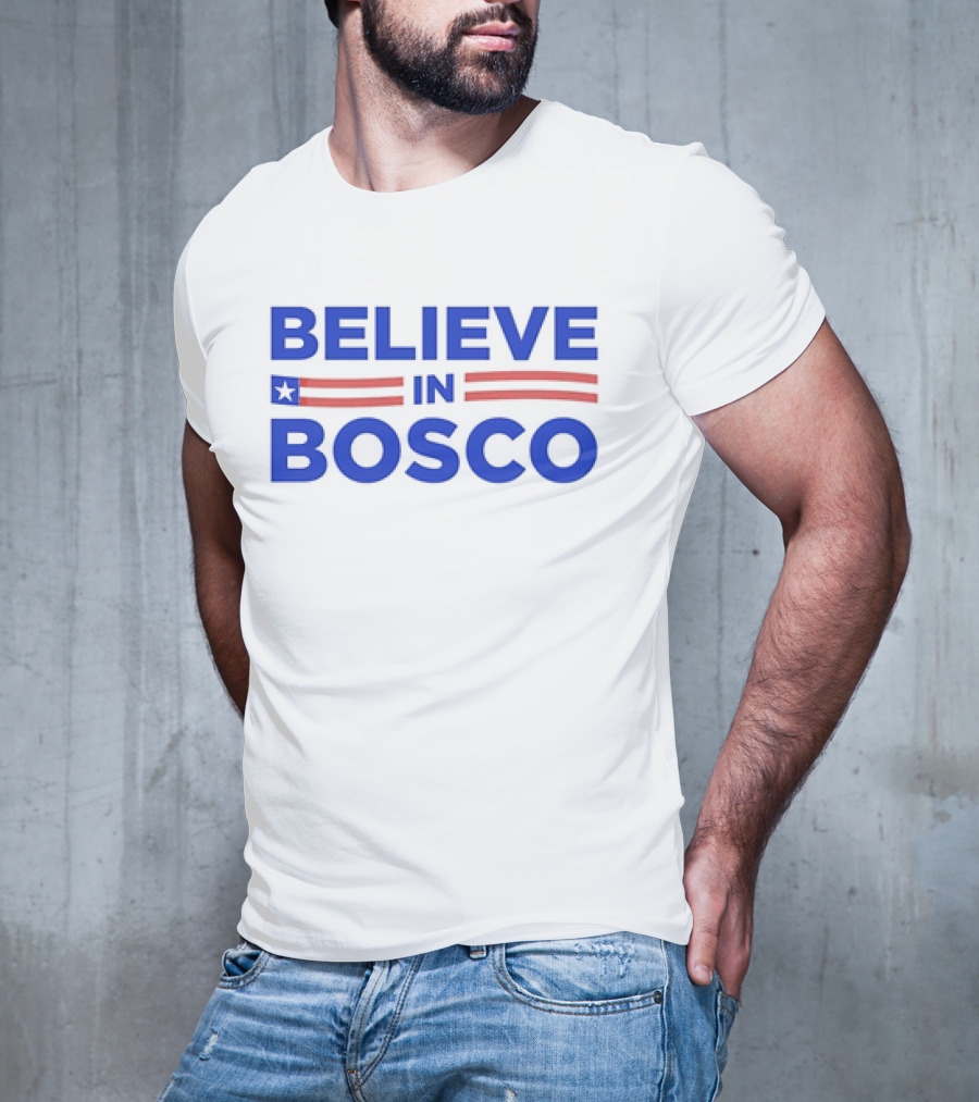 BELIEVE IN BOSCO Star Stripes American Motif T-Shirt