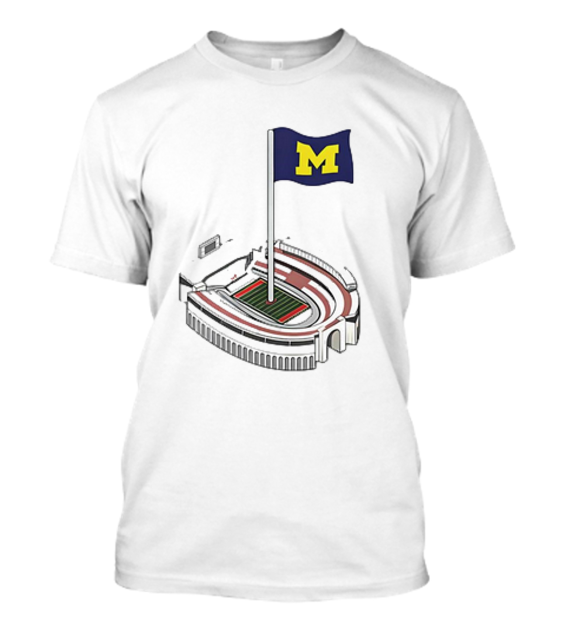 Michigan Wolverines M Flag Over Ohio Stadium The Shoe Iconic Rivalry T-Shirt