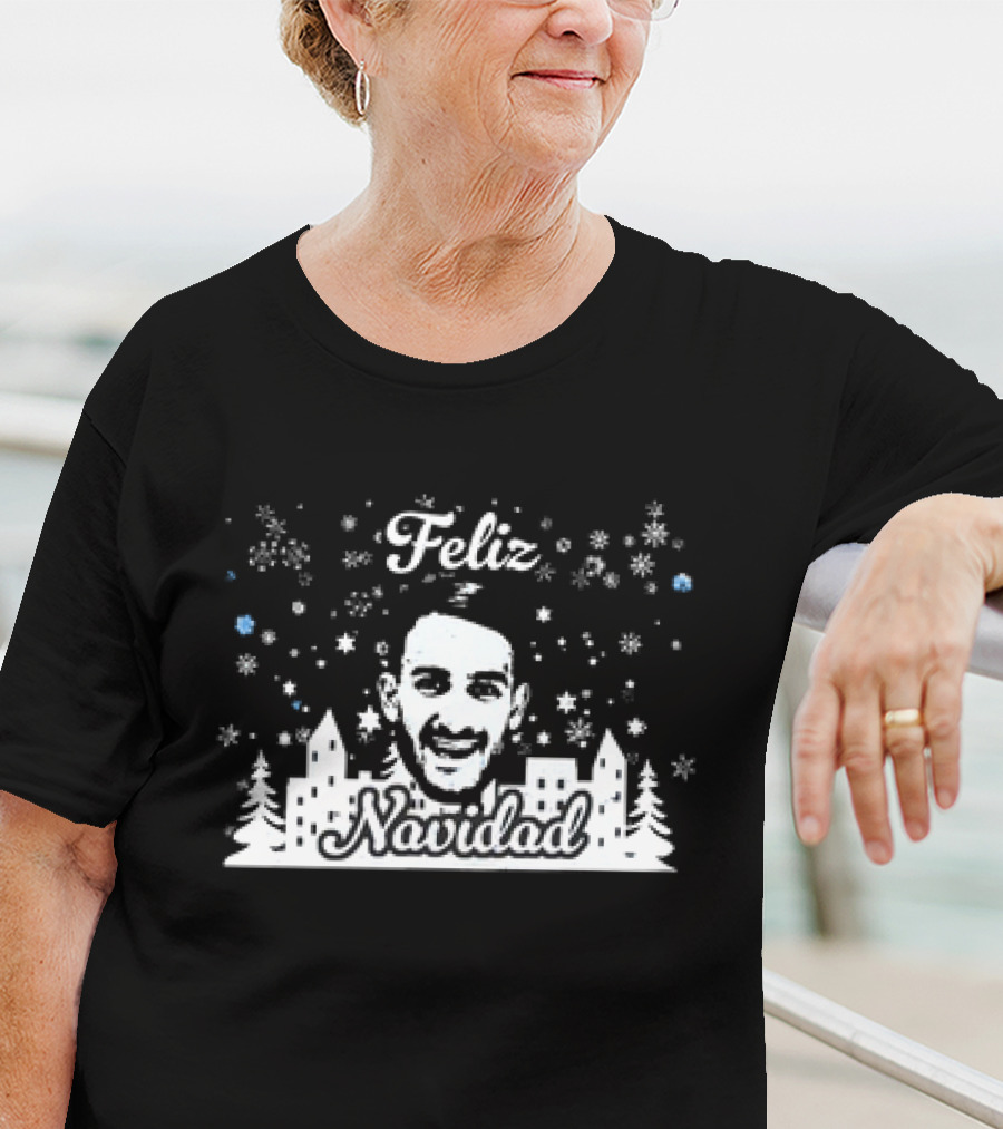 Feliz Navidad Pol Valentin Xmas Christmas Snowflakes Urban Scene T-Shirt