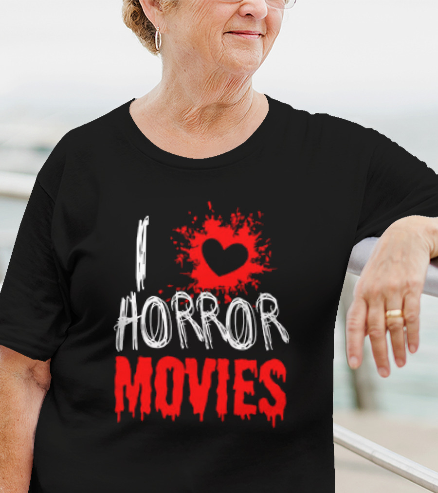 I Heart Horror Movies With Red Splatter T-Shirt