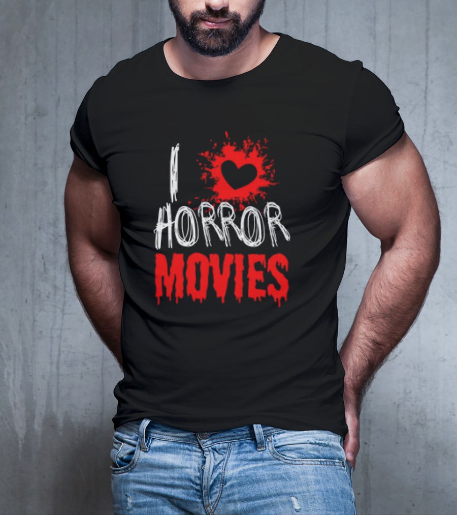 I Heart Horror Movies With Red Splatter T-Shirt