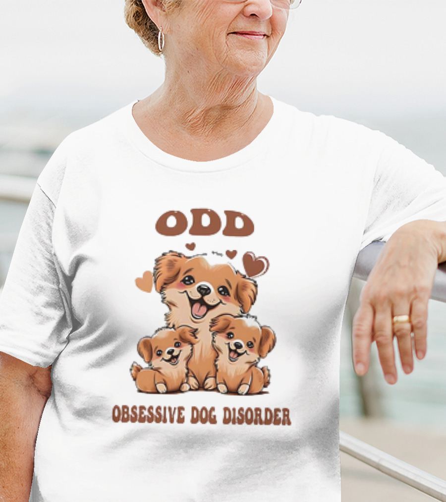 ODD Obsessive Dog Disorder Cute Puppy Family With Hearts T-Shirt