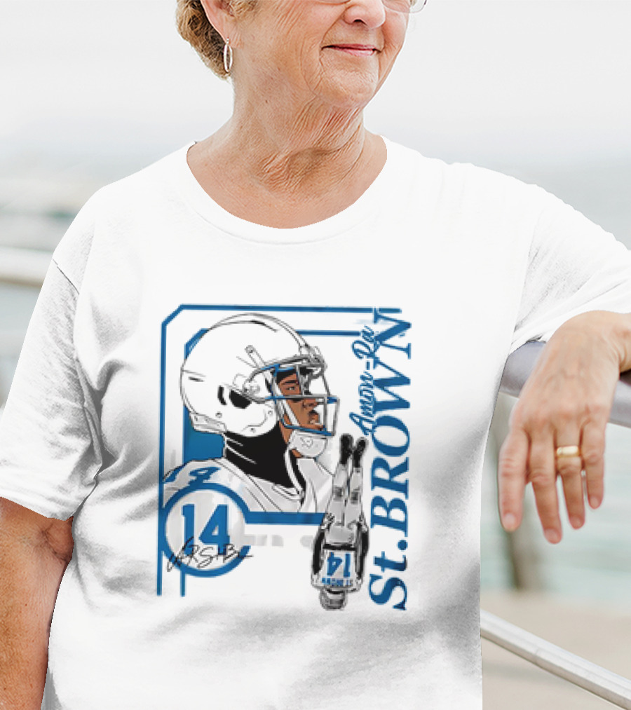 Amon-Ra St. Brown 14 Detroit Lions NFL Football Vintage Collage T-Shirt