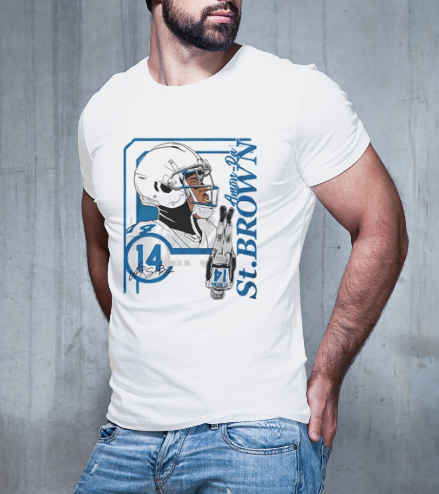 Amon-Ra St. Brown 14 Detroit Lions NFL Football Vintage Collage T-Shirt