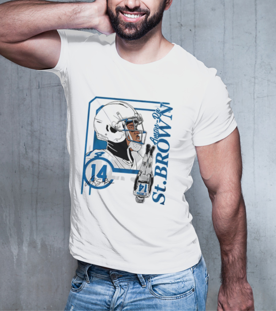Amon-Ra St. Brown 14 Detroit Lions NFL Football Vintage Collage T-Shirt
