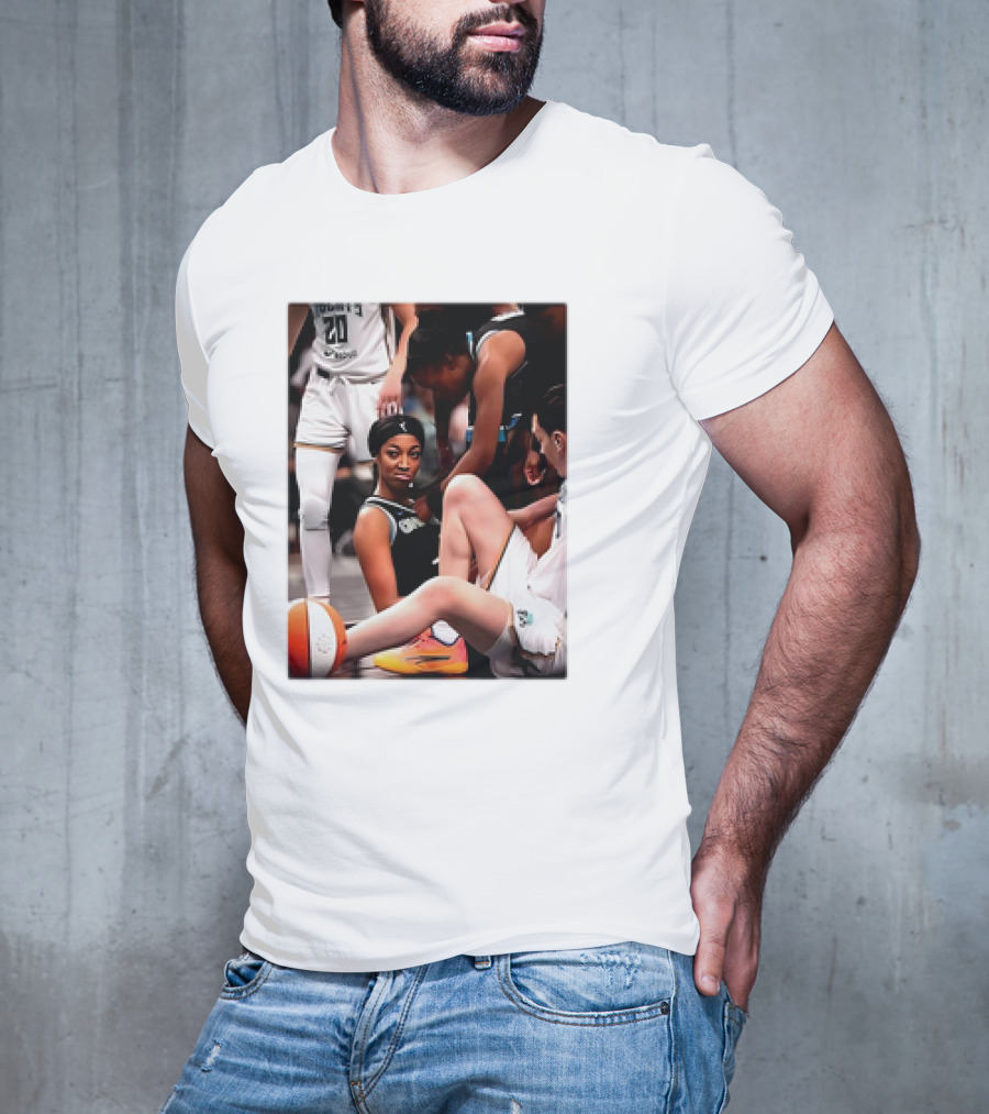 Angel Reese Determined Poised Basketball Court Moment T-Shirt