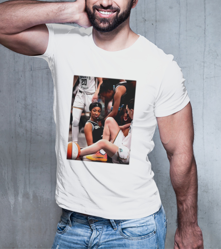 Angel Reese Determined Poised Basketball Court Moment T-Shirt