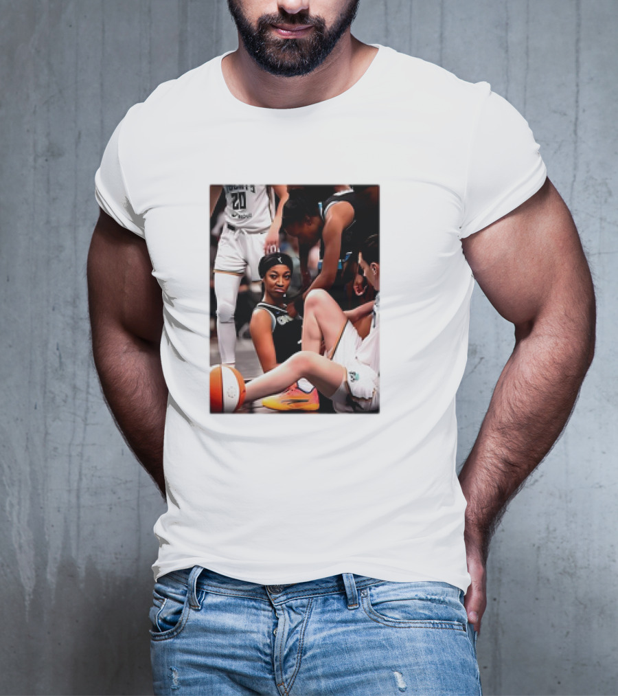Angel Reese Determined Poised Basketball Court Moment T-Shirt