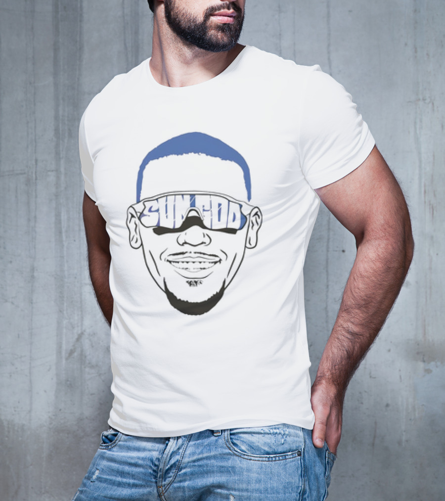 Sun God Amon Ra St Brown Big Face Sunglasses T-Shirt