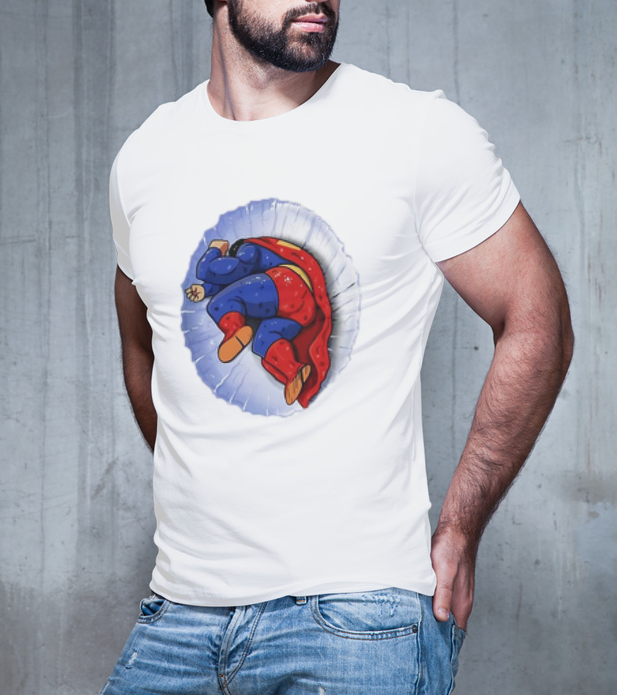 Superman X Yamcha Fallen Hero Parody Crossover T-Shirt