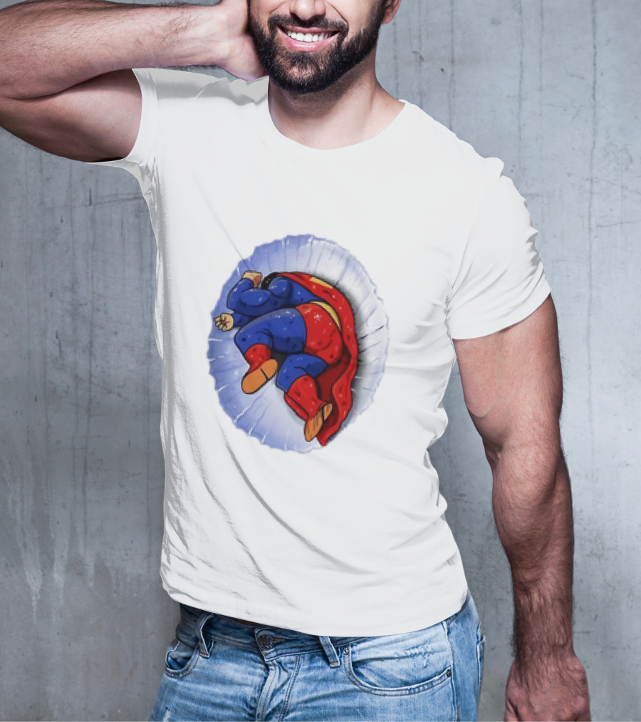 Superman X Yamcha Fallen Hero Parody Crossover T-Shirt