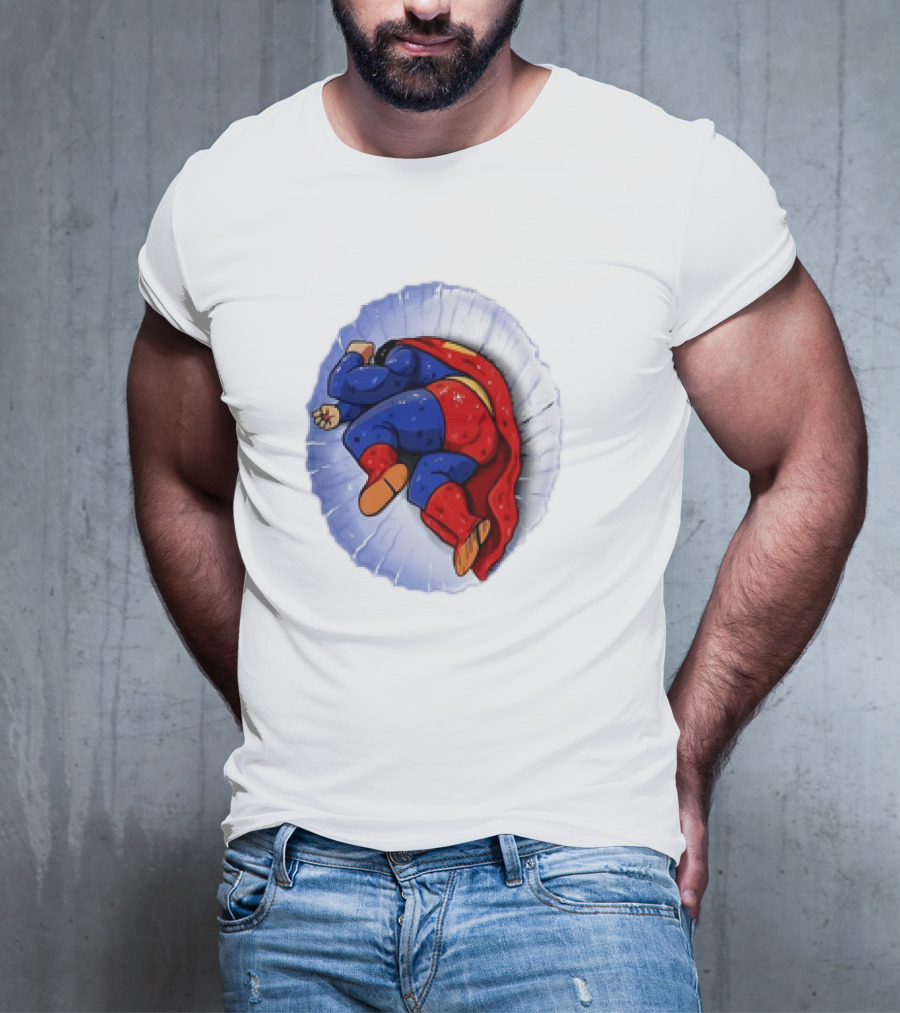 Superman X Yamcha Fallen Hero Parody Crossover T-Shirt