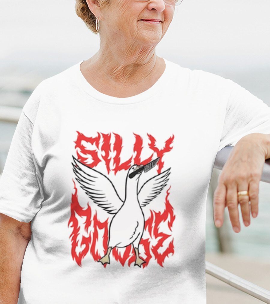 Silly Goose Tragic Girls Goose With Knife T-Shirt