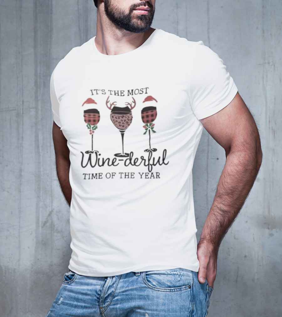 It's The Most Wine-derful Time Of The Year With Holiday-Themed Wine Glasses T-Shirt