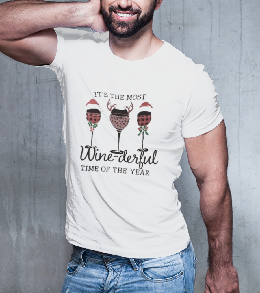 It's The Most Wine-derful Time Of The Year With Holiday-Themed Wine Glasses T-Shirt
